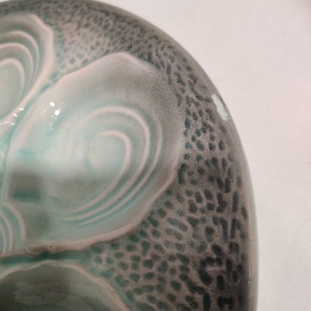 2 Vintage MCM Majolica Pottery Lemon Wedge Oyster Plates 1950-70's Japan READ - Picture 6 of 13
